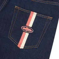 DUAL STRIPE DENIM SHORT [WASHED INDIGO], side view (3 of 3)