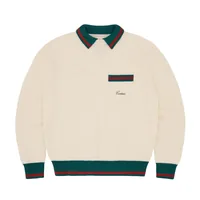 GIANNI KNIT POLO SWEATER [CREAM], front view (1 of 3)