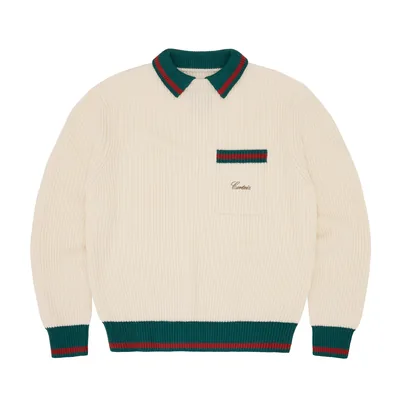 GIANNI KNIT POLO SWEATER [CREAM]