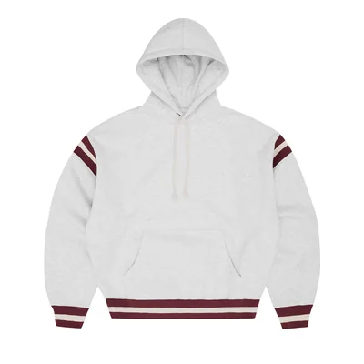 HMP STRIPE RIB HOODIE [LIGHT HEATHER]