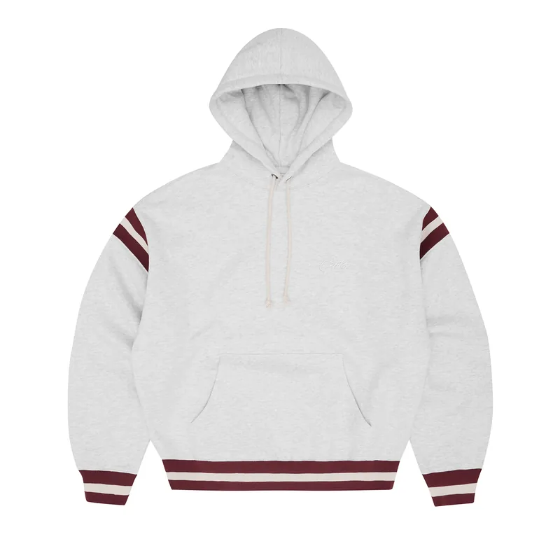 HMP STRIPE RIB HOODIE [LIGHT HEATHER], front view (1 of 5)