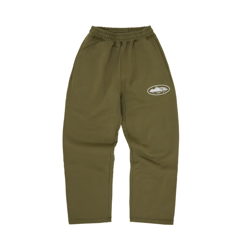 ISLAND PUFF PRINT OPEN HEM SWEATPANT [OLIVE], front view (1 of 2)
