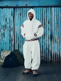 HMP STRIPE RIB SWEATPANT [LIGHT HEATHER], close-up (5 of 5)