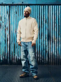 VVS RIB KNIT ZIP UP [NATURAL], close-up (5 of 5)