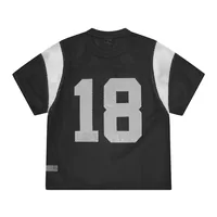 OPEN MESH PANEL JERSEY [BLACK], back view (2 of 3)