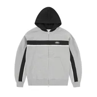 RIBBED SPORTEIZ ZIP HOODIE [HEATHER GREY], front view (1 of 4)