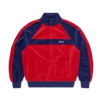 PISTA VELOUR TRACK JACKET [NAVY/RED], front view (1 of 5)