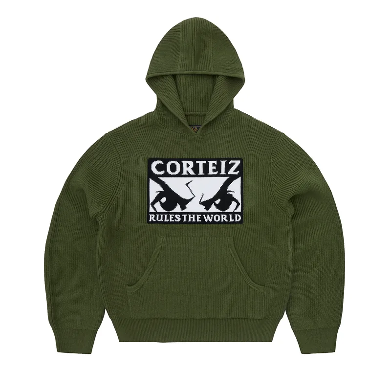 HUEY KNIT HOODIE [OLIVE], front view (1 of 4)