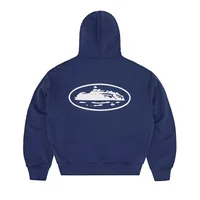 ISLAND PUFF PRINT ZIP HOODIE [NAVY], back view (2 of 4)