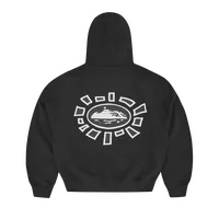 ALWEIZ ZIP HOODIE [BLACK] — back view (2 of 3)