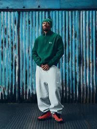 2 TONE RIBBED KNIT ZIP UP [GREEN], detail (4 of 4)