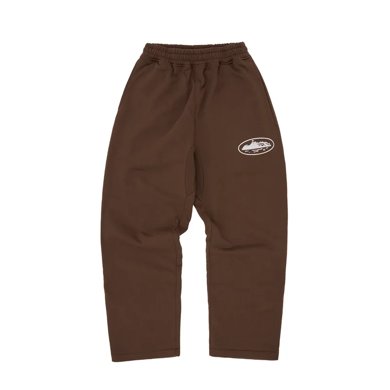 ISLAND PUFF PRINT OPEN HEM SWEATPANT [BROWN], front view (1 of 2)