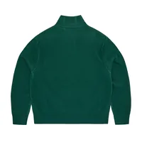 2 TONE RIBBED KNIT ZIP UP [GREEN], back view (2 of 4)