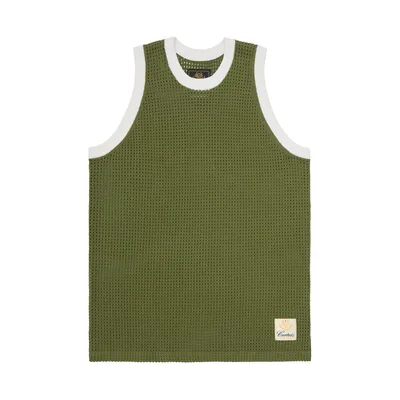 VICE MESH KNIT VEST [OLIVE]