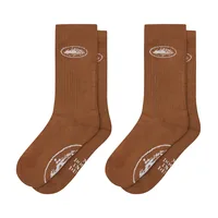 BROWN ALCATRAZ SOCKS [2 PACK], front view (1 of 2)