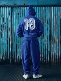 GHINI ZIP HOODIE [ROYAL BLUE], close-up (5 of 5)