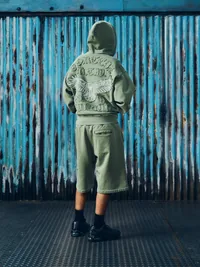 DIPLOMATIC SWEATSHORT [OLIVE], detail (4 of 4)