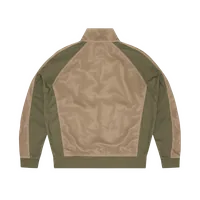 MESH PANEL TRICOT TRACK JACKET [TAN / OLIVE], back view (2 of 5)