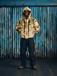 PELT HOODED FUR JACKET [FAWN], detail (4 of 4)