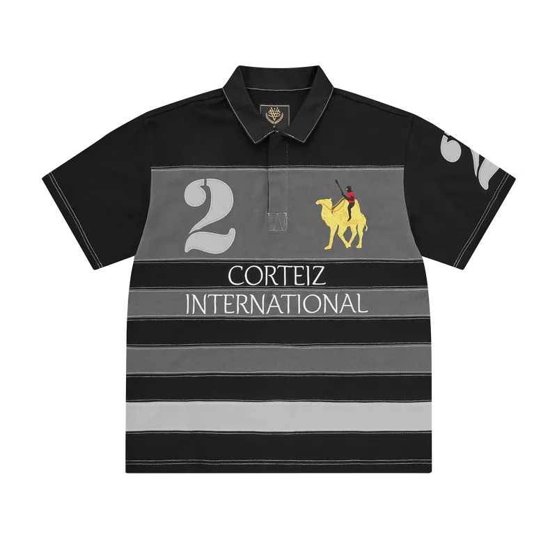 DUBAI POLO SHIRT [BLACK / GREY], front view (1 of 7)