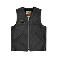 SKYDIVE LEATHER VEST [BLACK], back view (2 of 5)
