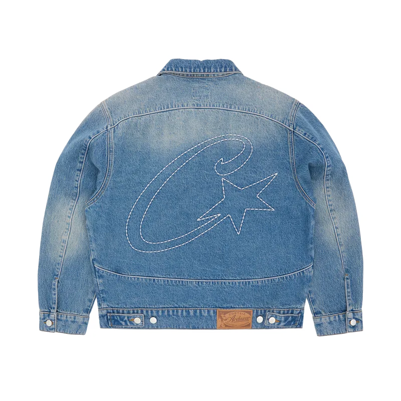 STITCH DOWN DENIM JACKET [FADED INDIGO], front view (1 of 7)