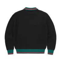 GIANNI KNIT POLO SWEATER [BLACK], back view (2 of 3)