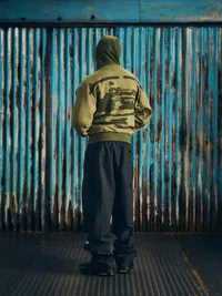 GUERILLAZ RIPSTOP ZIP HOODIE [OLIVE], close-up (5 of 5)