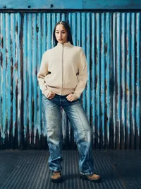 VVS RIB KNIT ZIP UP [NATURAL], detail (4 of 5)