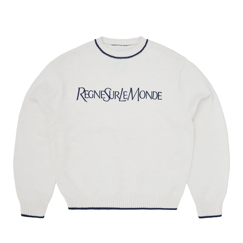 RSLM KNIT CREWNECK [CREAM], front view (1 of 4)