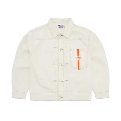 DUAL STRIPE DENIM JACKET [OFF WHITE]