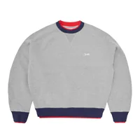 HMP DOUBLE UP CREWNECK [HEATHER GREY], front view (1 of 4)
