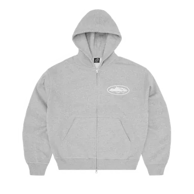 ISLAND PUFF PRINT ZIP HOODIE [HEATHER GREY]