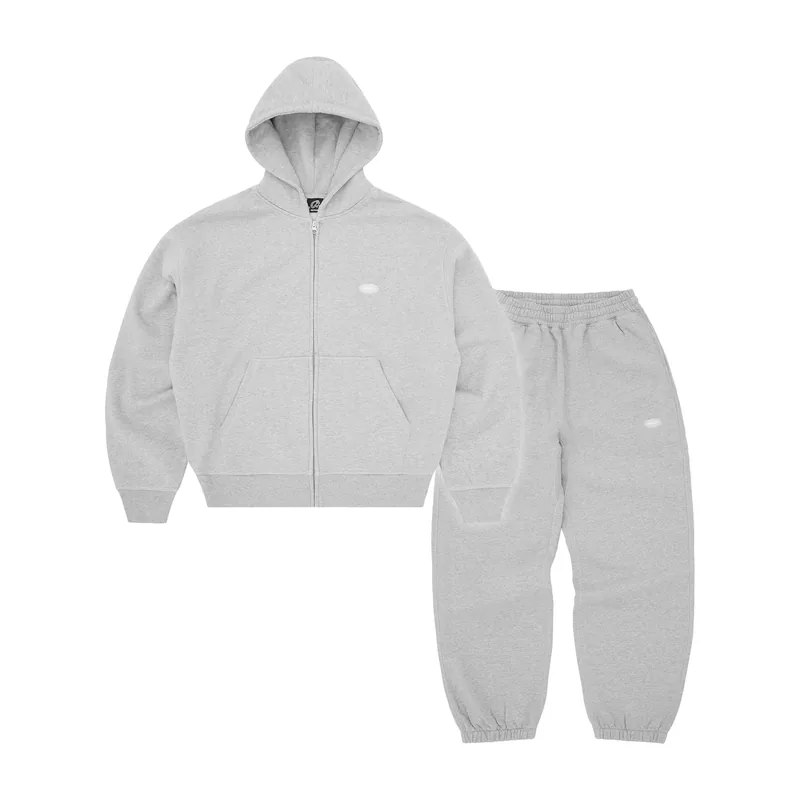 MINI ISLAND HOODIE TRACKSUIT [HEATHER GREY], front view (1 of 3)