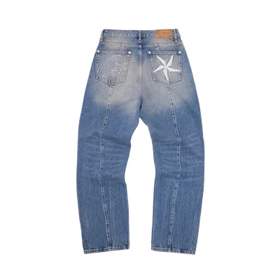 STITCH DOWN BAGGY JEANS [FADED INDIGO]
