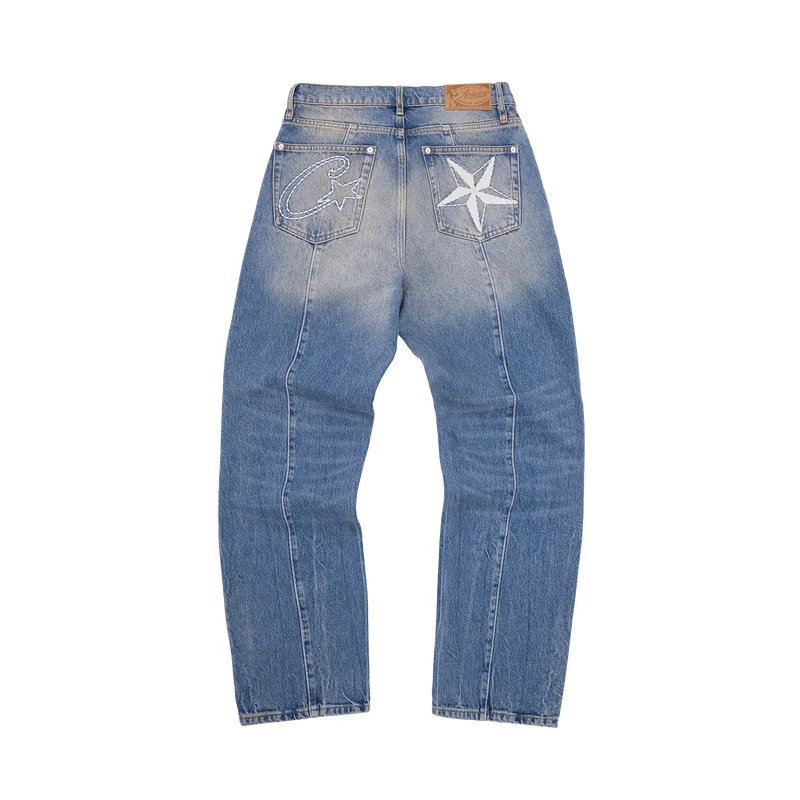 STITCH DOWN BAGGY JEANS [FADED INDIGO], front view (1 of 7)
