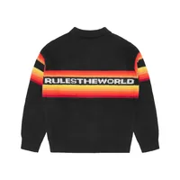 GRADIENT HALF KNIT ZIP PULLOVER [BLACK], back view (2 of 2)