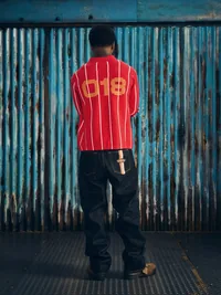MONDE KNIT LS JERSEY [RED], close-up (5 of 5)
