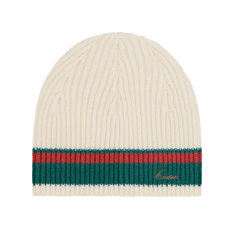 GIANNI KNIT BEANIE  [CREAM], front view (1 of 2)