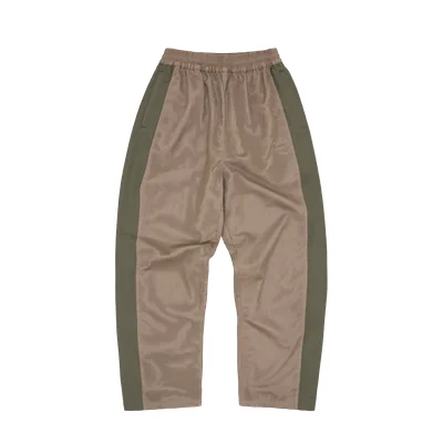 MESH PANEL TRICOT TRACK PANT [TAN / OLIVE]