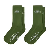 GREEN ALCATRAZ SOCKS [2 PACK], front view (1 of 2)