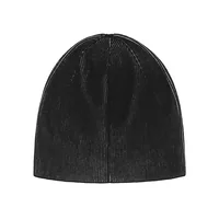 2 TONE RIBBED KNIT BEANIE [BLACK], back view (2 of 2)