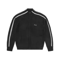 MULTI STRIPE KNIT ZIP UP [BLACK], front view (1 of 3)