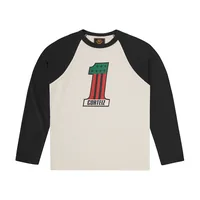 NUMBER 1 RAGLAN LS [BLACK], front view (1 of 2)