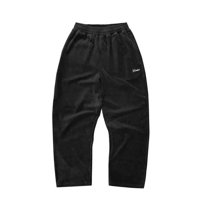 PISTA VELOUR TRACK PANT [BLACK], front view (1 of 3)