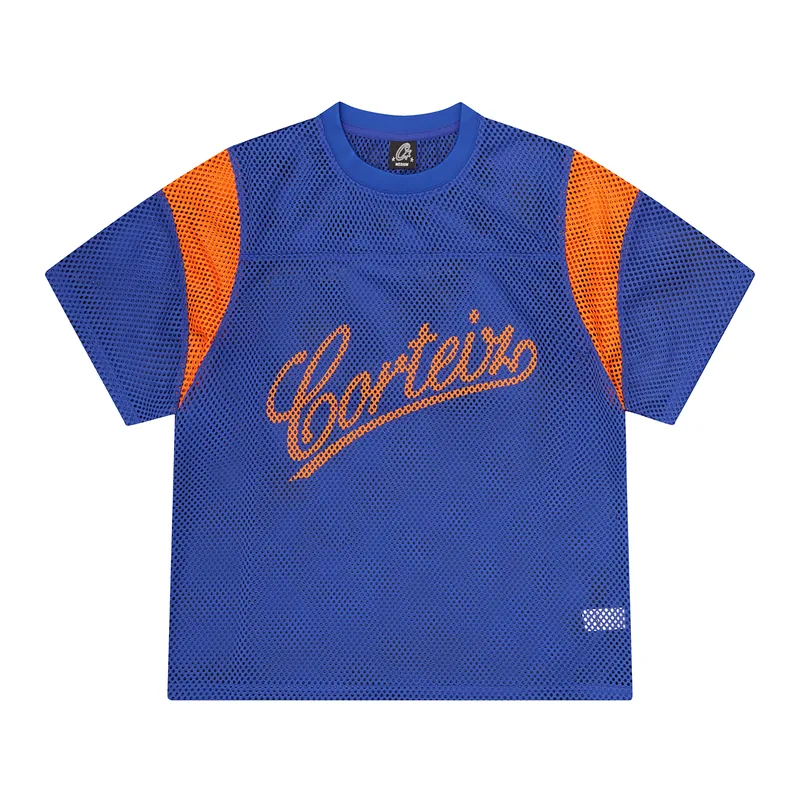 OPEN MESH PANEL JERSEY [BLUE/ORANGE], front view (1 of 2)