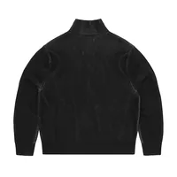 2 TONE RIBBED KNIT ZIP UP [BLACK], back view (2 of 4)