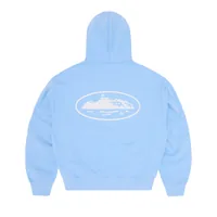 ISLAND PUFF PRINT ZIP HOODIE [BABY BLUE] — back view (2 of 3)