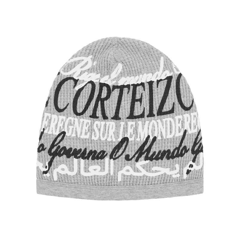 WORLDWIDE WAFFLE BEANIE [HEATHER GREY], front view (1 of 3)