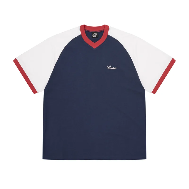 AMERICANA RAGLAN TOP [NAVY], front view (1 of 3)